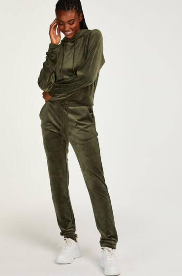 Hunkemöller Tall Pantalon de jogging Velours Vert