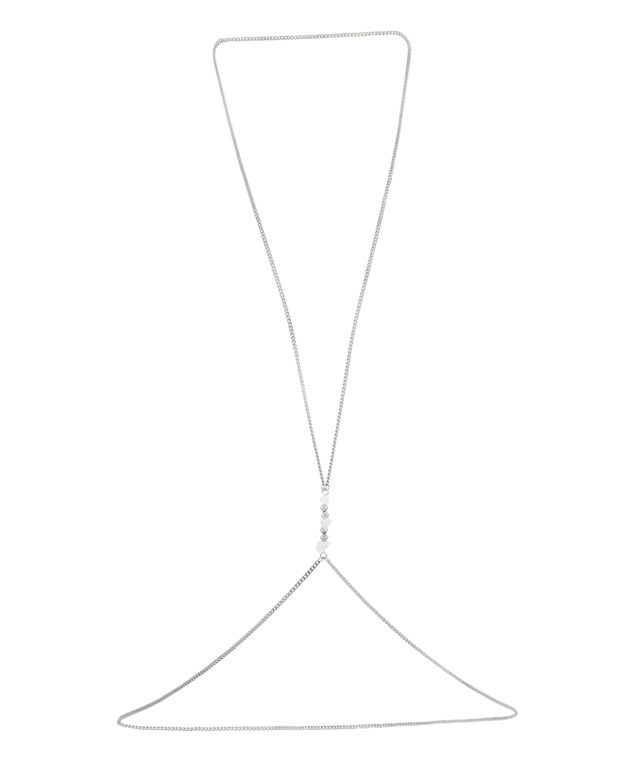 Chaîne Body en perles, Gris, main