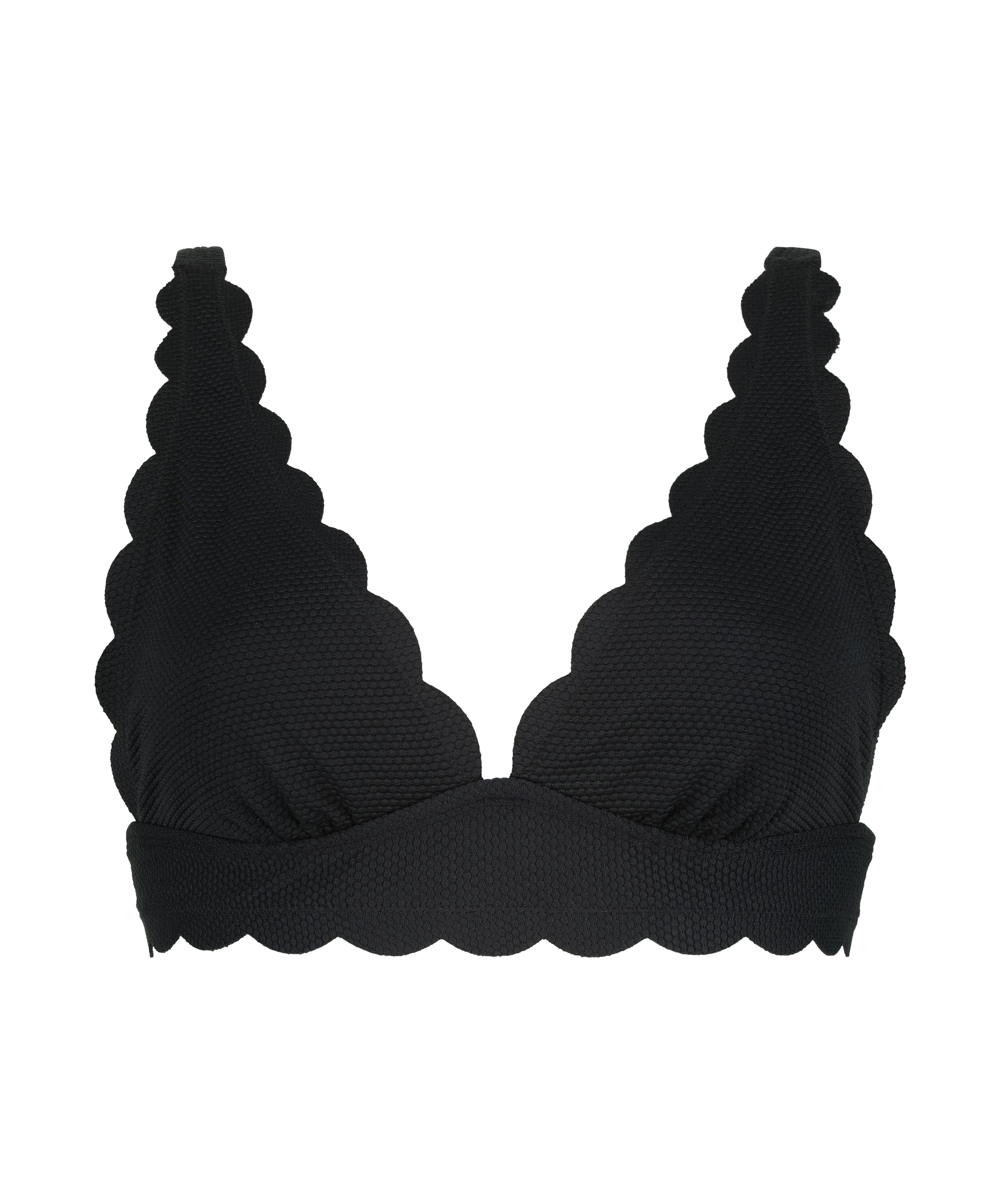 Haut de bikini Triangle Scallop, Noir, main