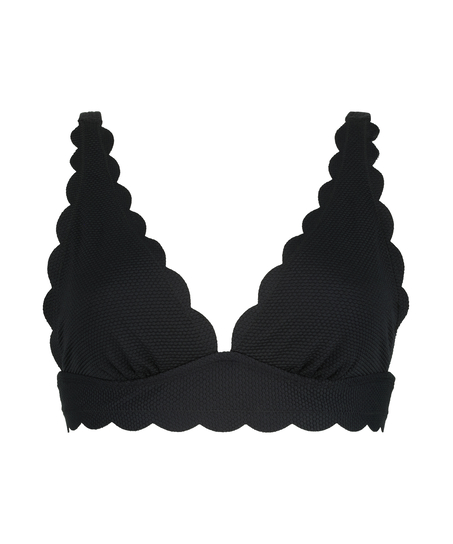 Haut de bikini Triangle Scallop, Noir