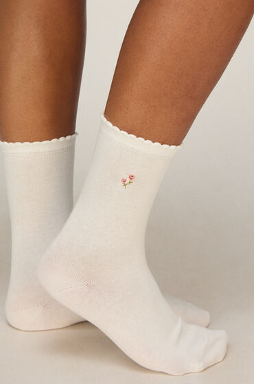 Hunkemöller Lot de 3 Chaussettes en Coton à Fleurs Rose