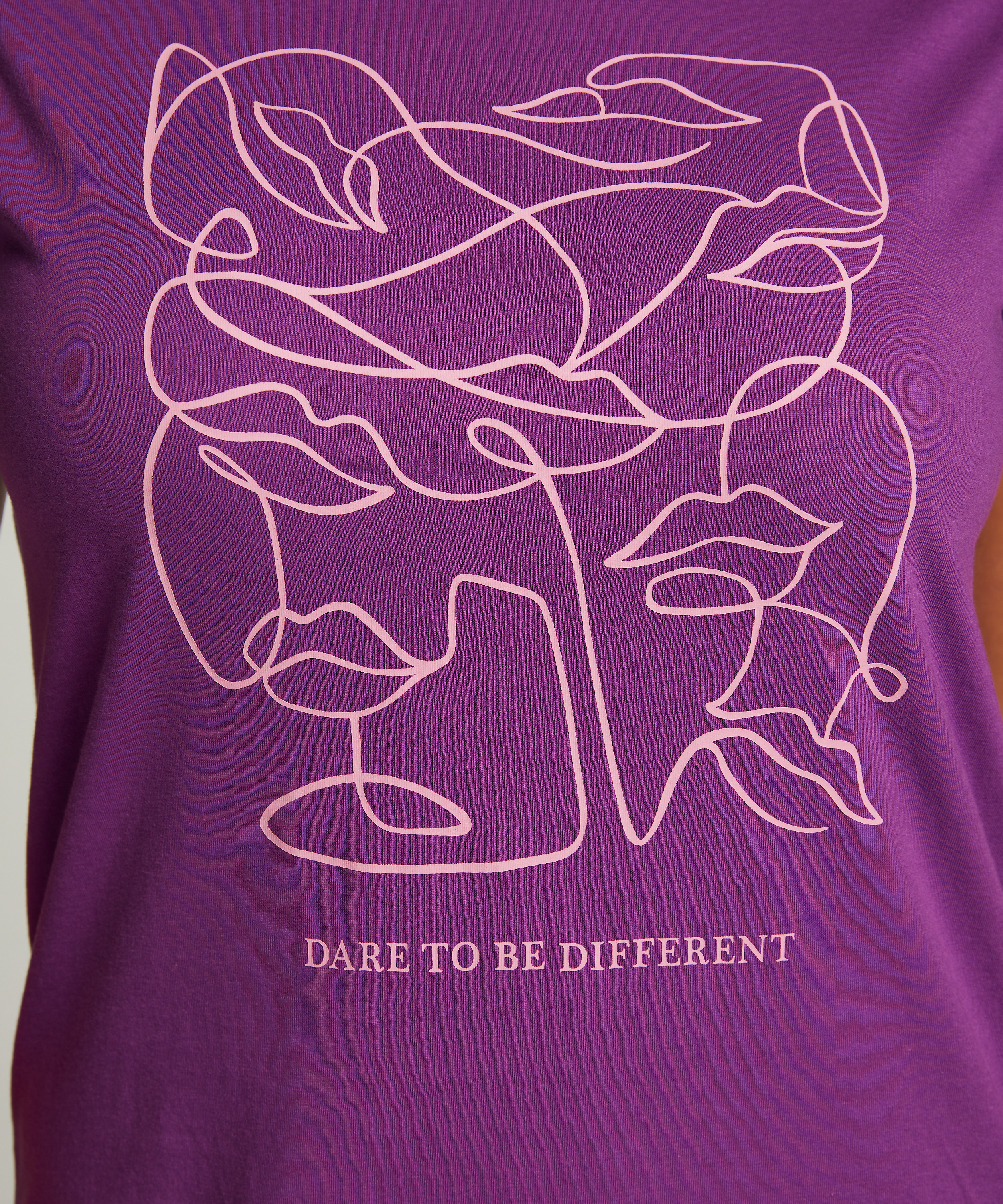 Chemise de nuit à col rond, Violet, main