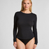 Haut à manches longues en coton doux, Noir