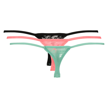 3-pack tangas lace, Bleu