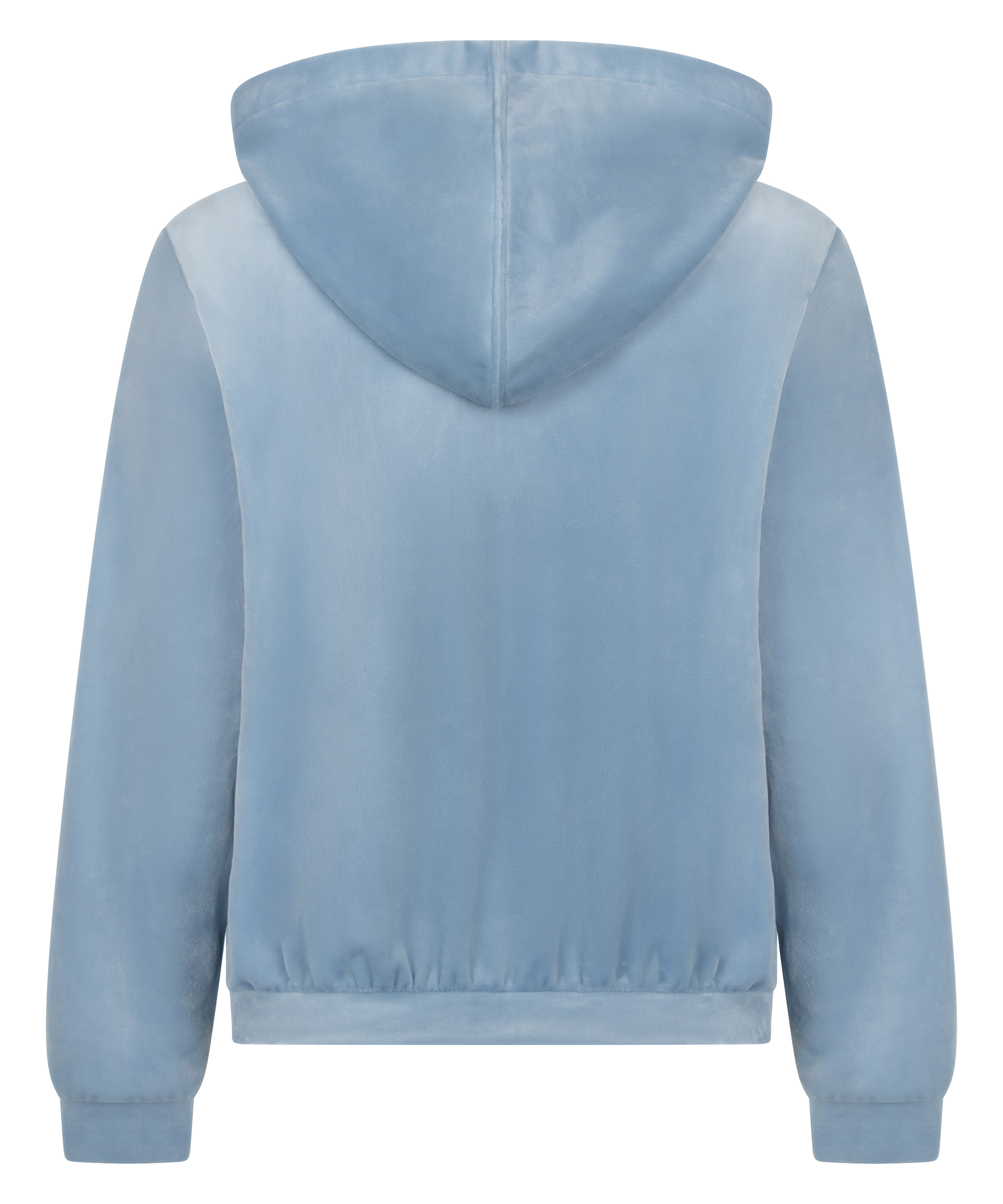 Manteau à capuche velours, Bleu, main