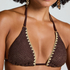 Crochet triangle Bikini Top, Marron