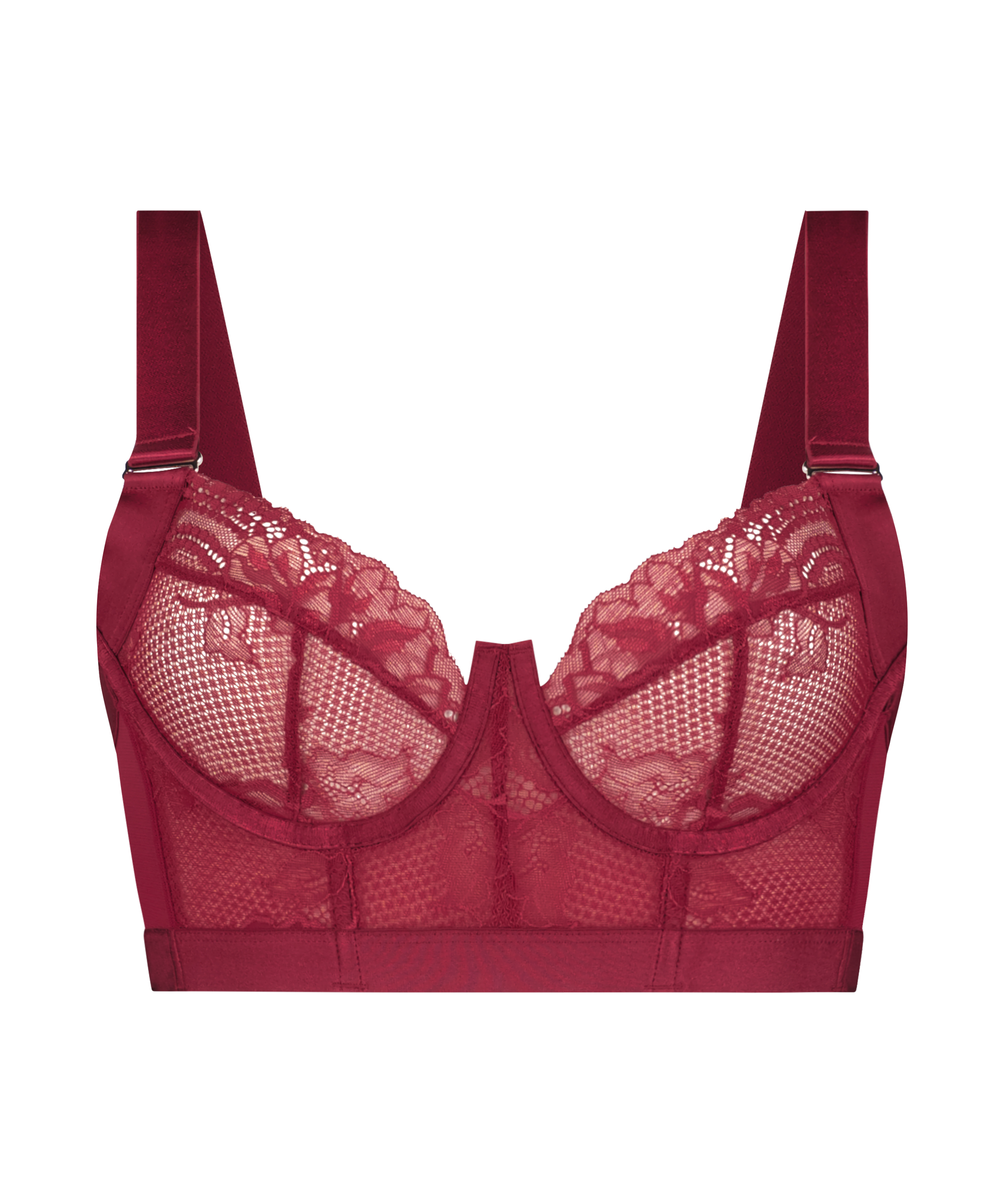 Soutien-gorge bustier non rembourré à armatures Hana, Rouge, main