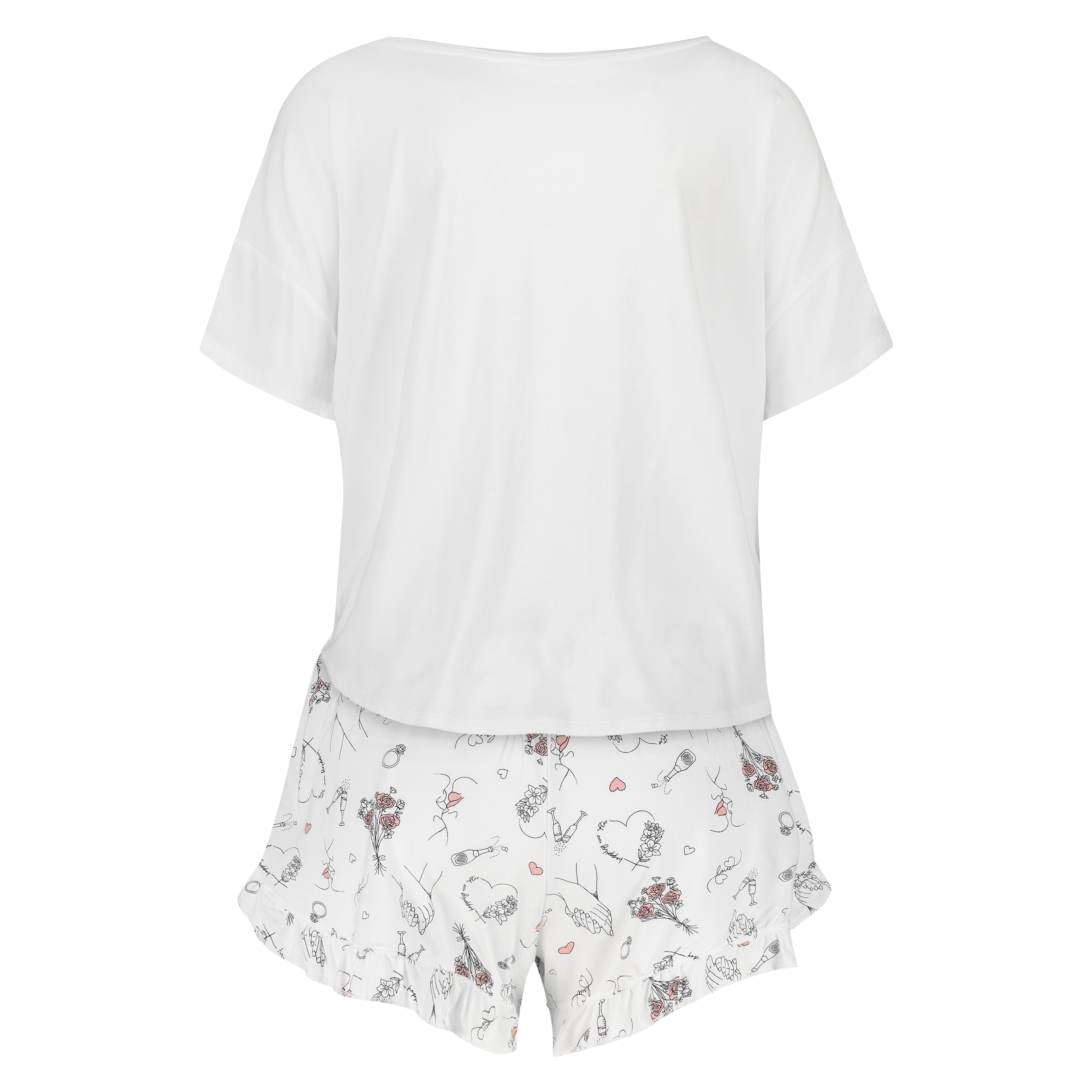 Ensemble pyjama court Bridal, Blanc, main