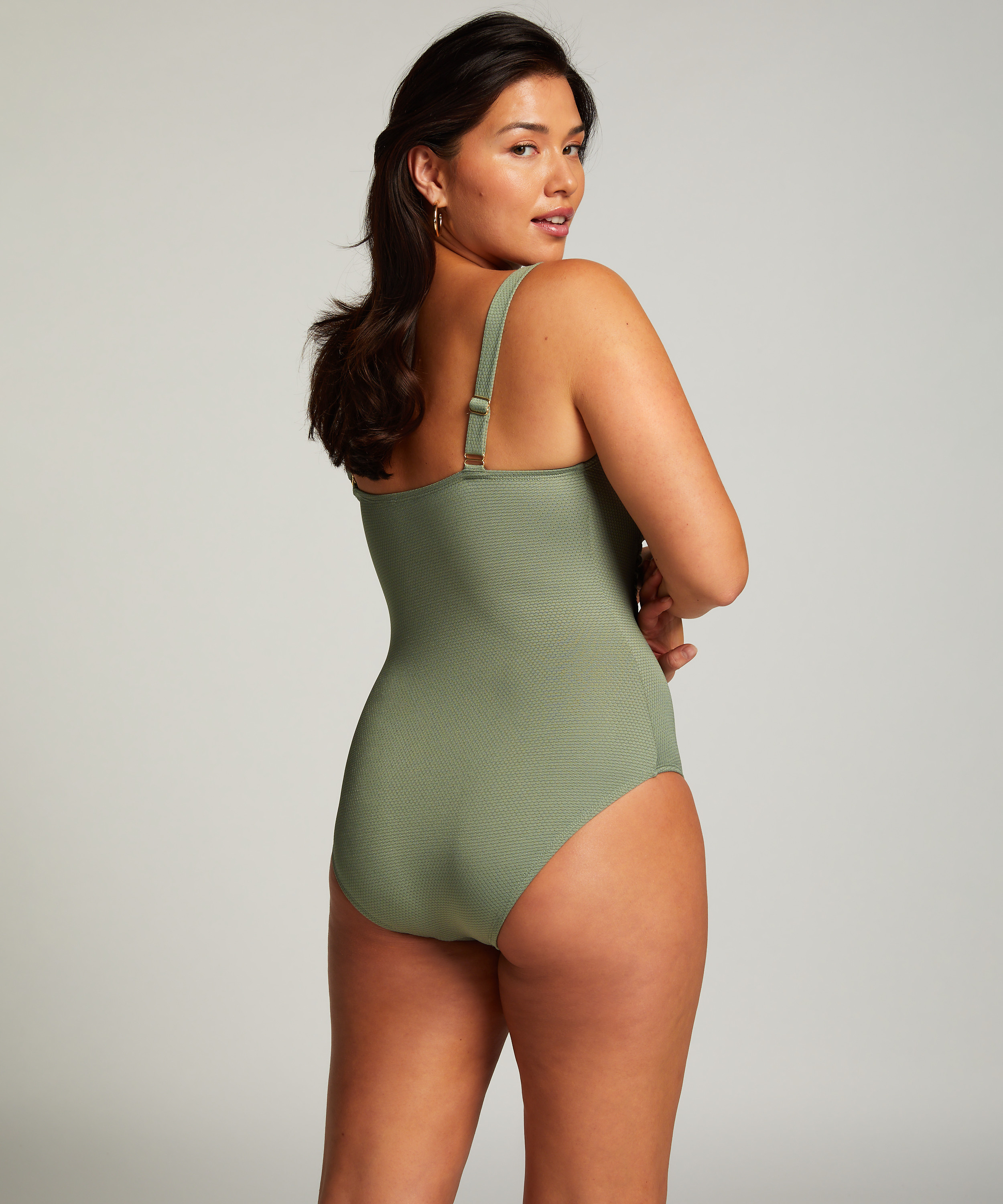 Maillot de bain Shaping Scallop, Vert, main