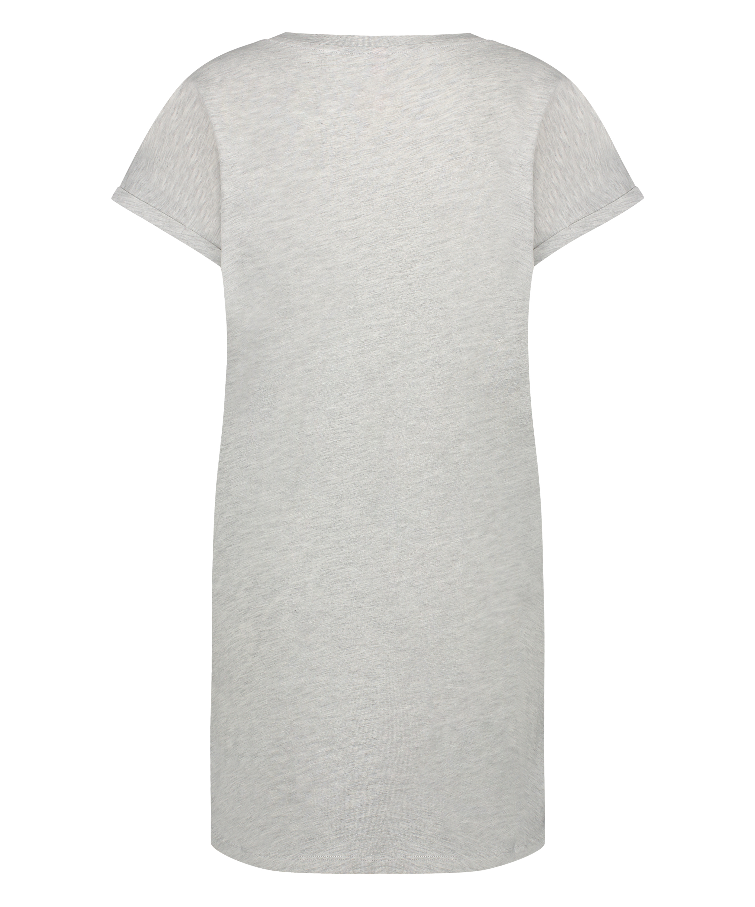 Chemise de nuit à col rond, Gris, main