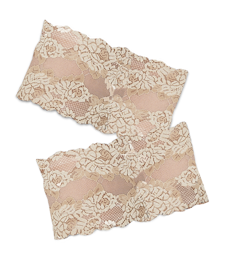 Bandes de cuisses anti-frottements en dentelle, Beige