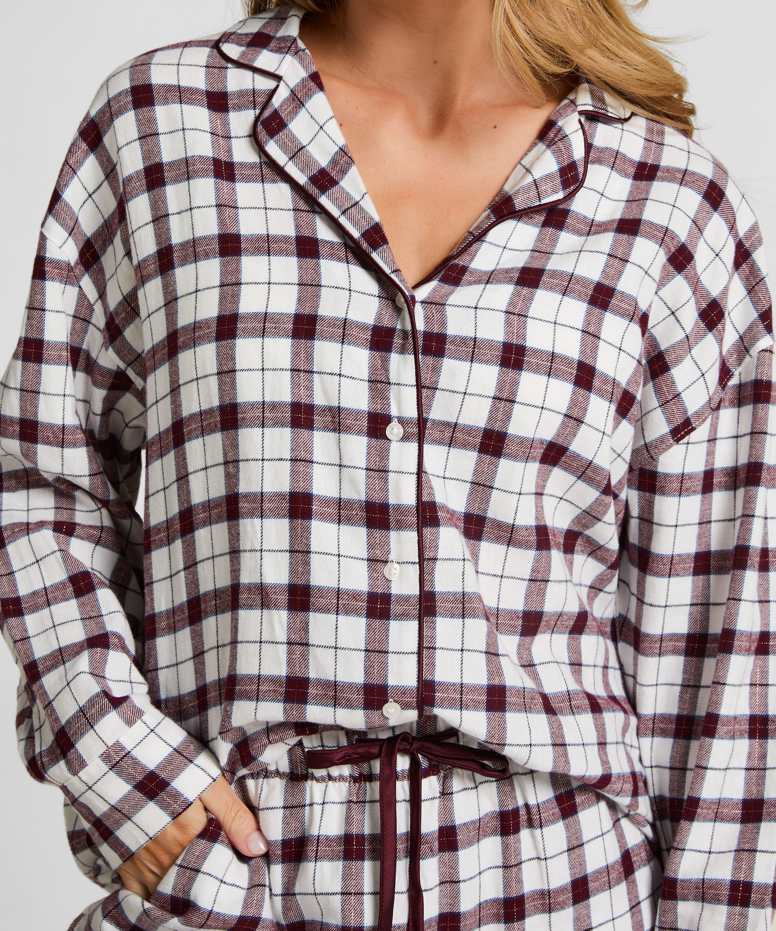 Haut de Pyjama Flanel, Blanc, main