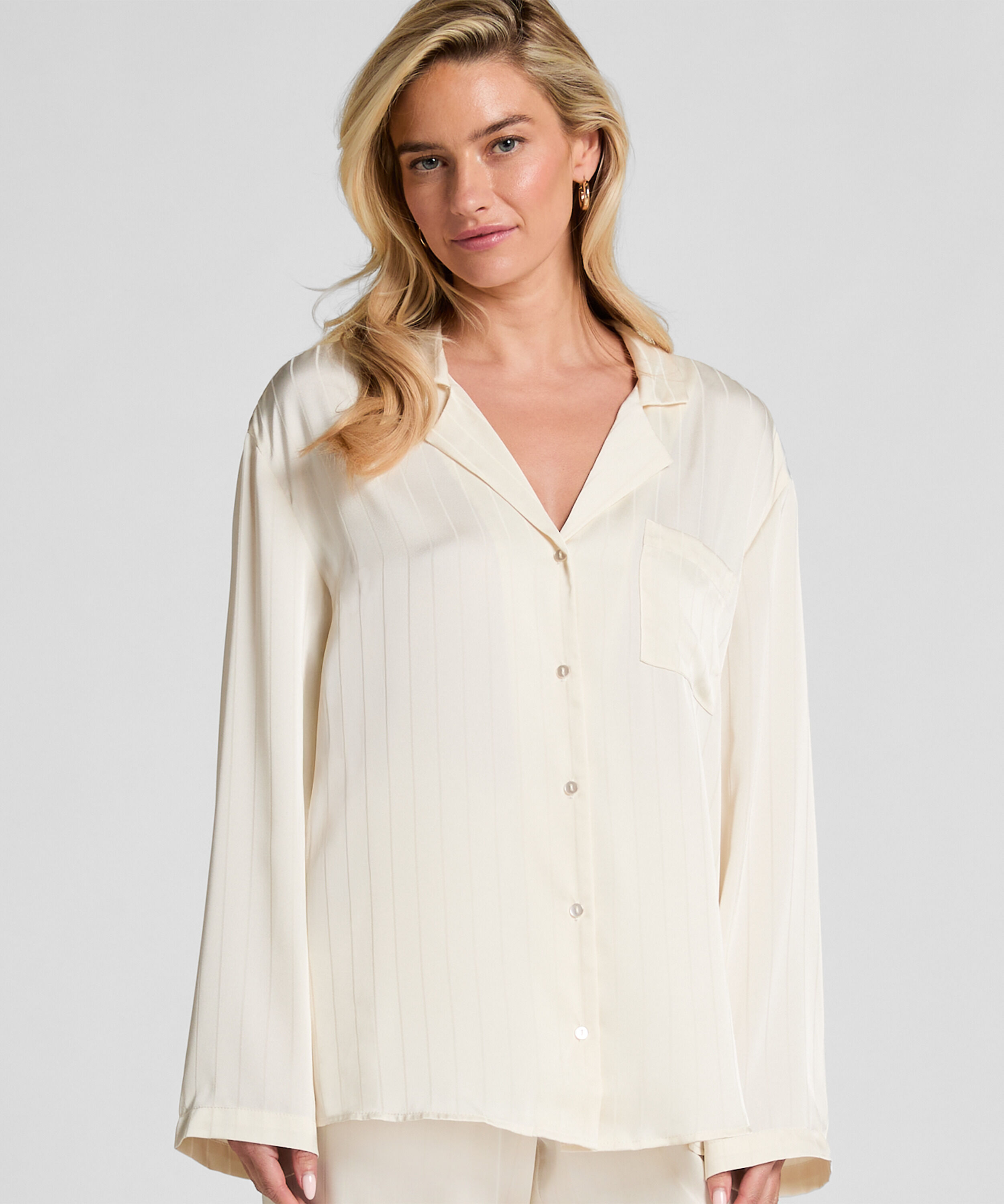 Veste en satin à rayures, Blanc