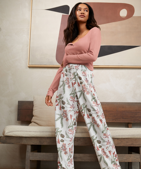 Top de pyjama Rib, Rose