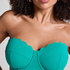 Haut de bikini sans bretelles préformé à armatures Scallop Taille E +, Vert
