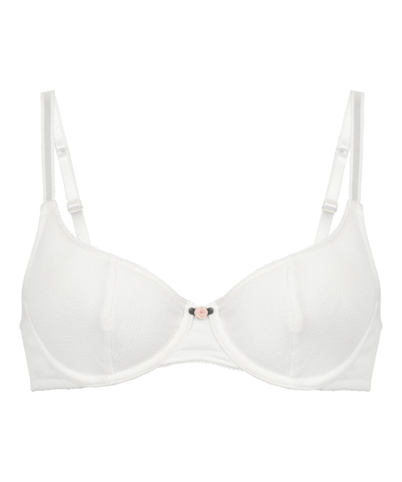 Soutien-gorge à armatures non-rembourré Pointelle, Blanc