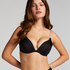 Soutien-gorge à armatures préformé push-up sans bretelles Transparent Back, Noir