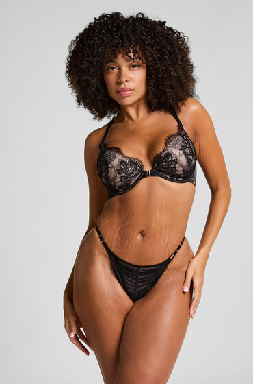Hunkemöller Tanga jambes hautes Cynthia Noir