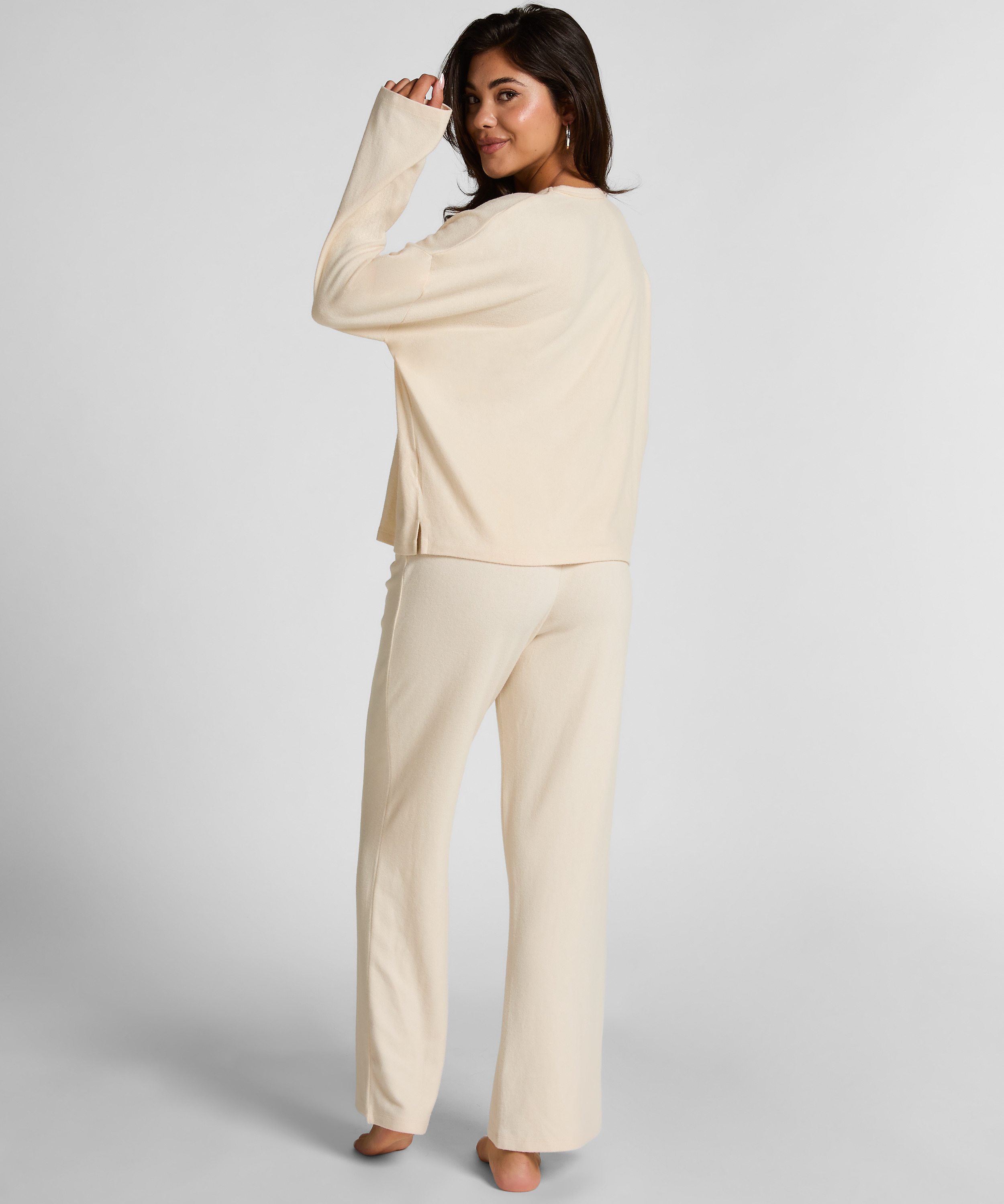 Haut de pyjama Jersey, Blanc, main