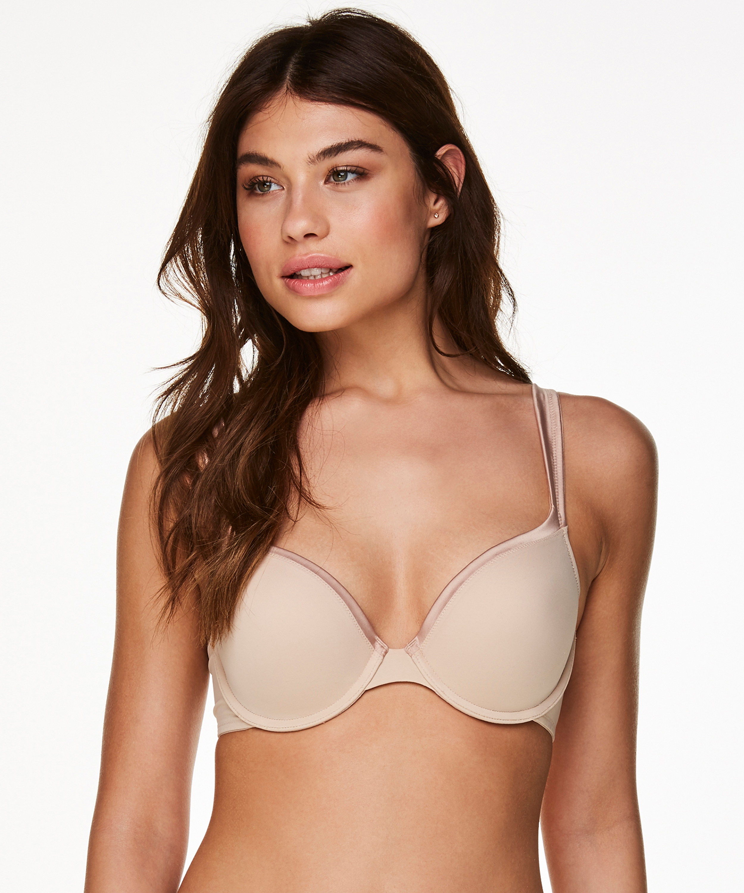Soutien-gorge à armatures préformé Satin fleece, Beige, main