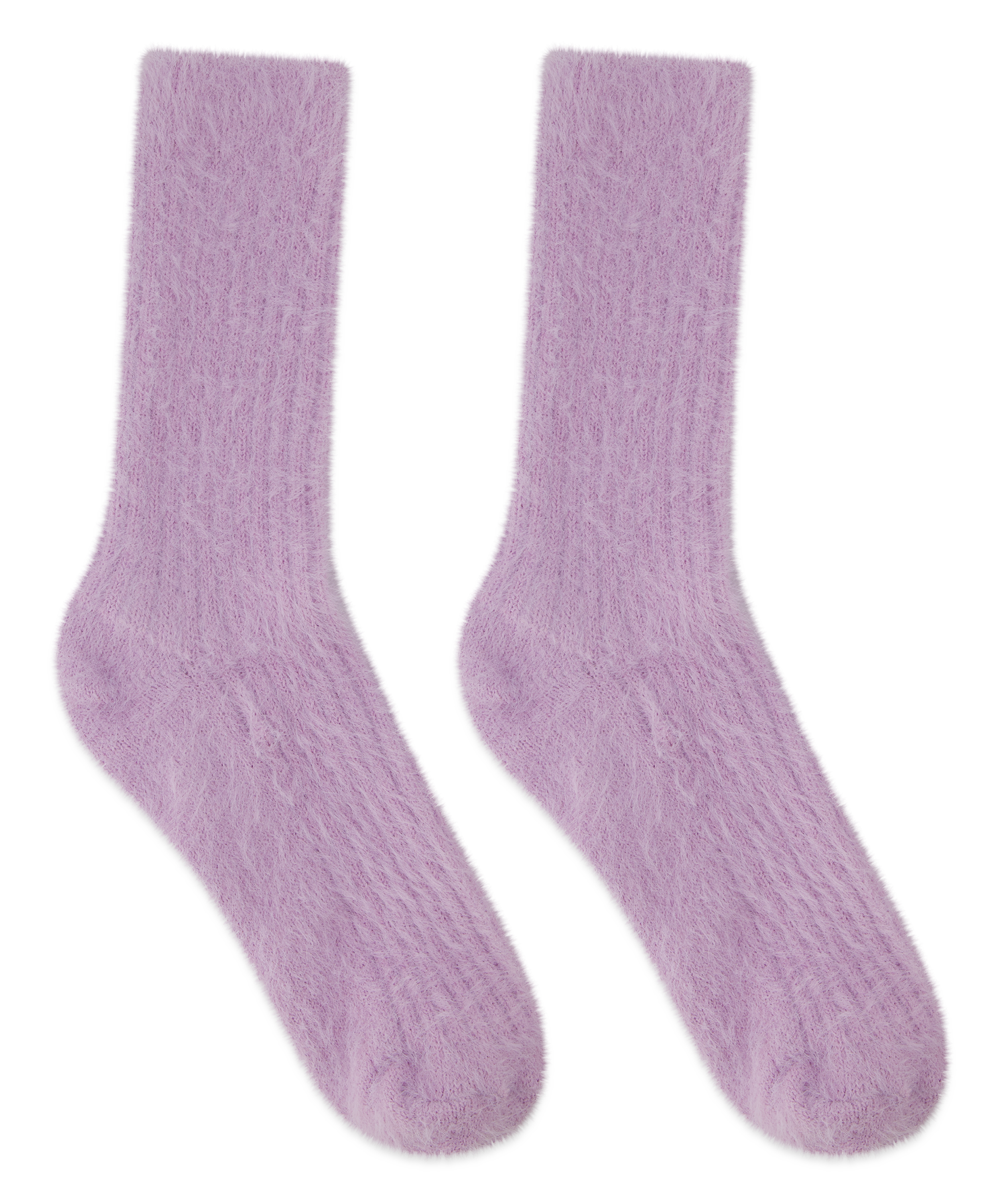 Chaussettes Duveteuses, Violet, main