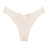 String taille extra basse en coton, Beige