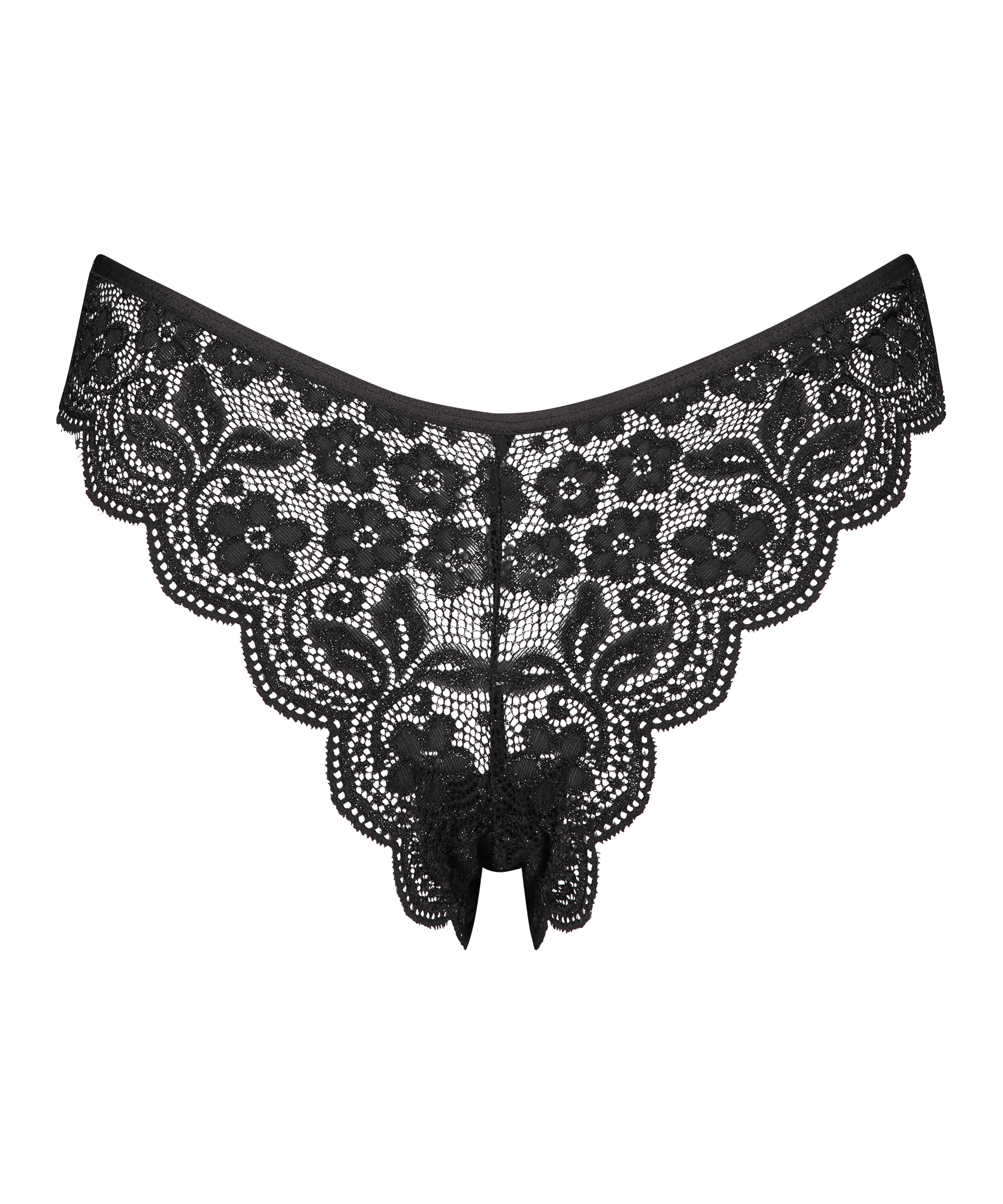 Slip brésilien jambe haute, Noir, main