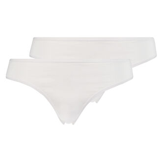 Lot de 2 string Kim Cotton, Blanc