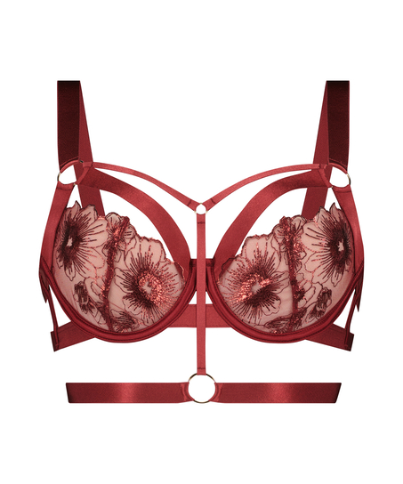 Soutien-gorge à armatures non-préformé longline Oxana, Rouge