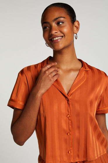 Hunkemöller Veste à manches courtes en satin Orange