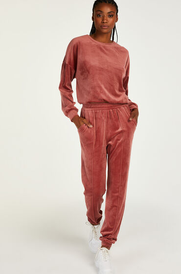 Hunkemöller Tall Pantalon Jogging Velours Pintuck Rose
