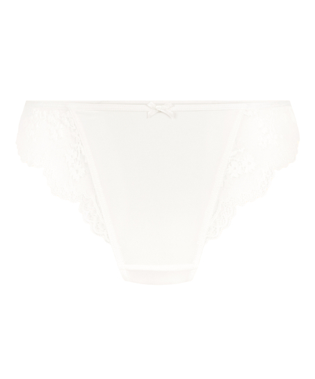 Culotte brésilienne jambe haute Caro, Blanc