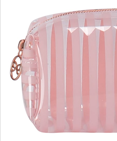 Trousse de maquillage Plastic Stripe, Rose