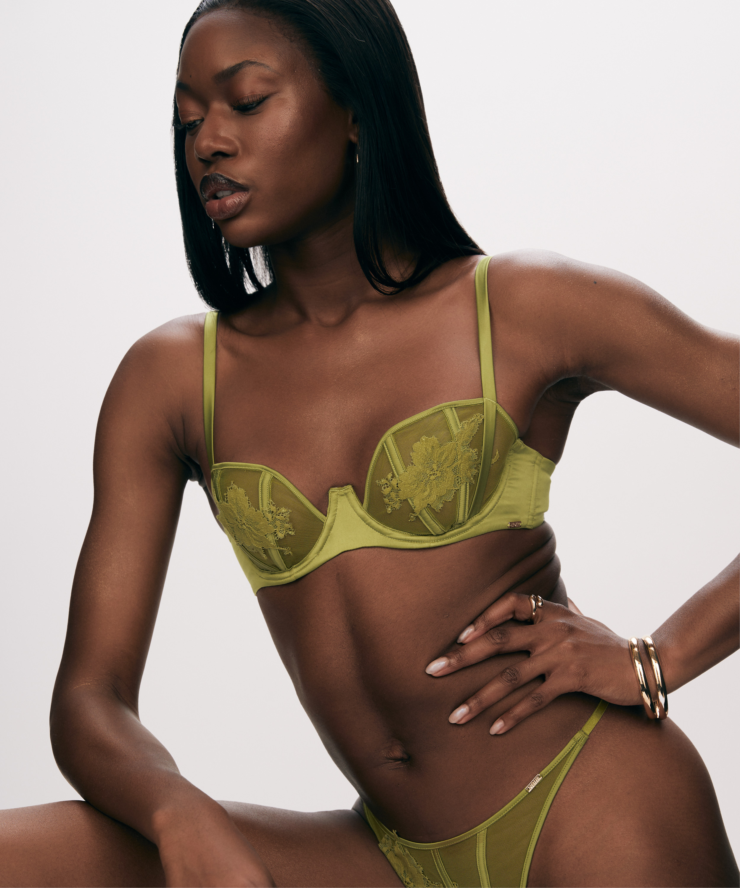 Soutien-gorge à armatures non-préformé Ember, Vert, main