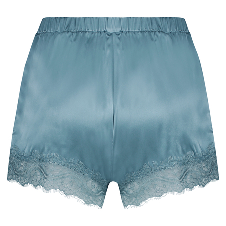 Short de pyjama en soie, Bleu