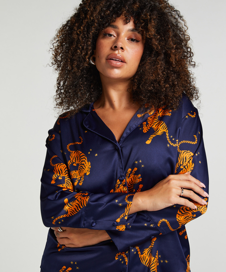 Veste à manches longues Satin, Bleu