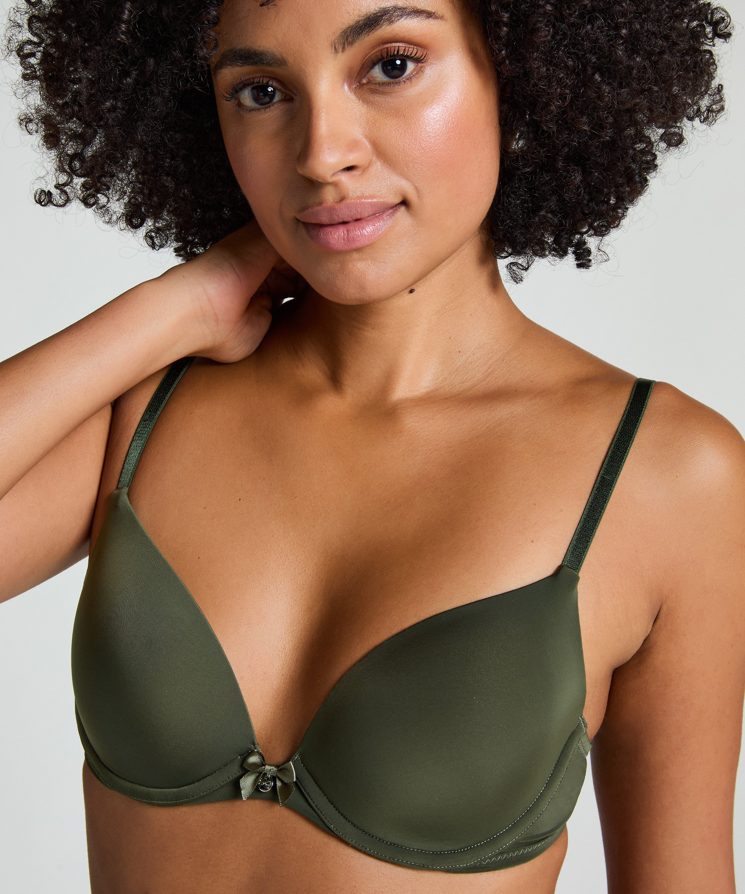 Soutien-gorge à armatures préformé Plunge, Vert, main