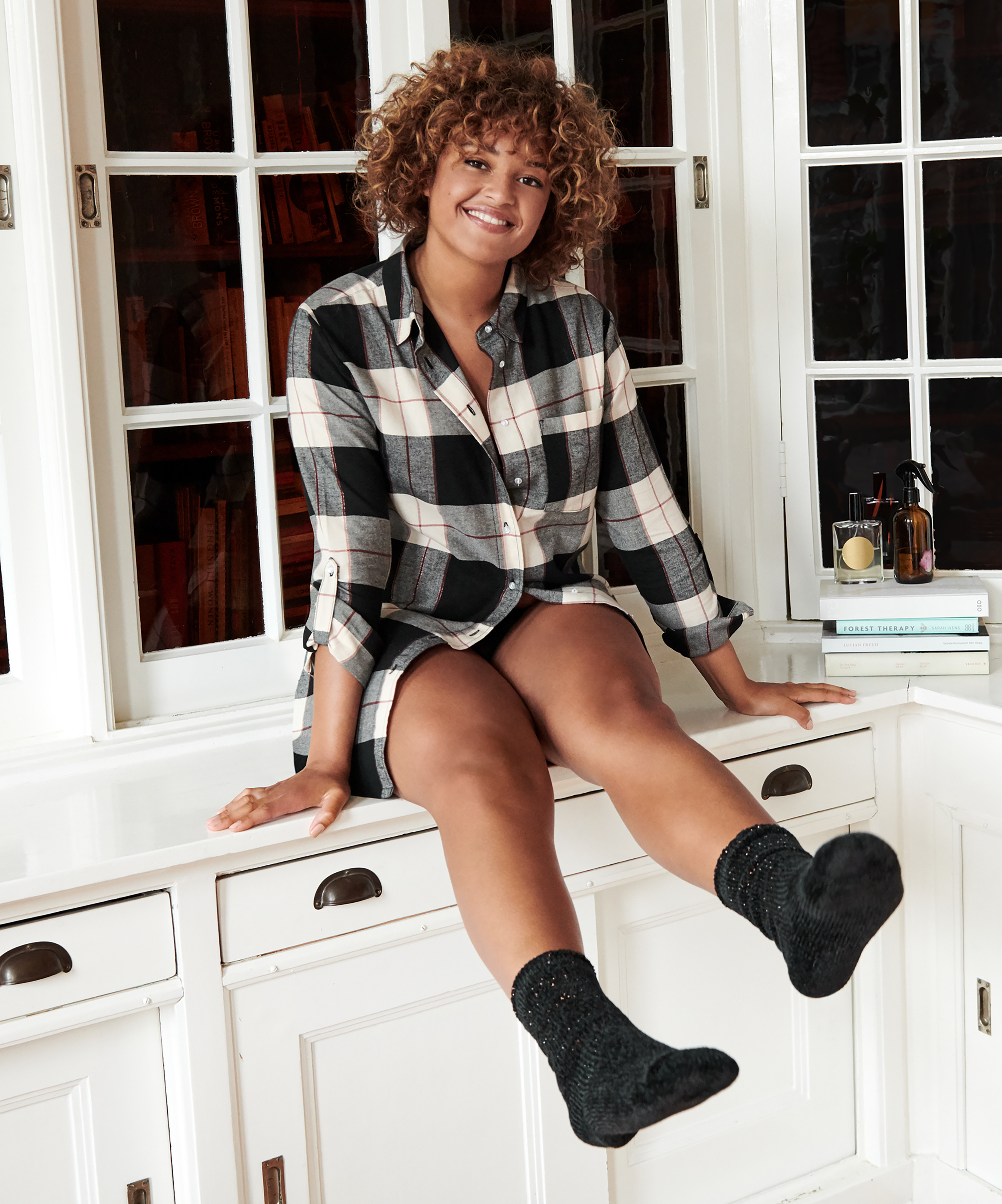 Manches longues Chemise homme, Noir, main