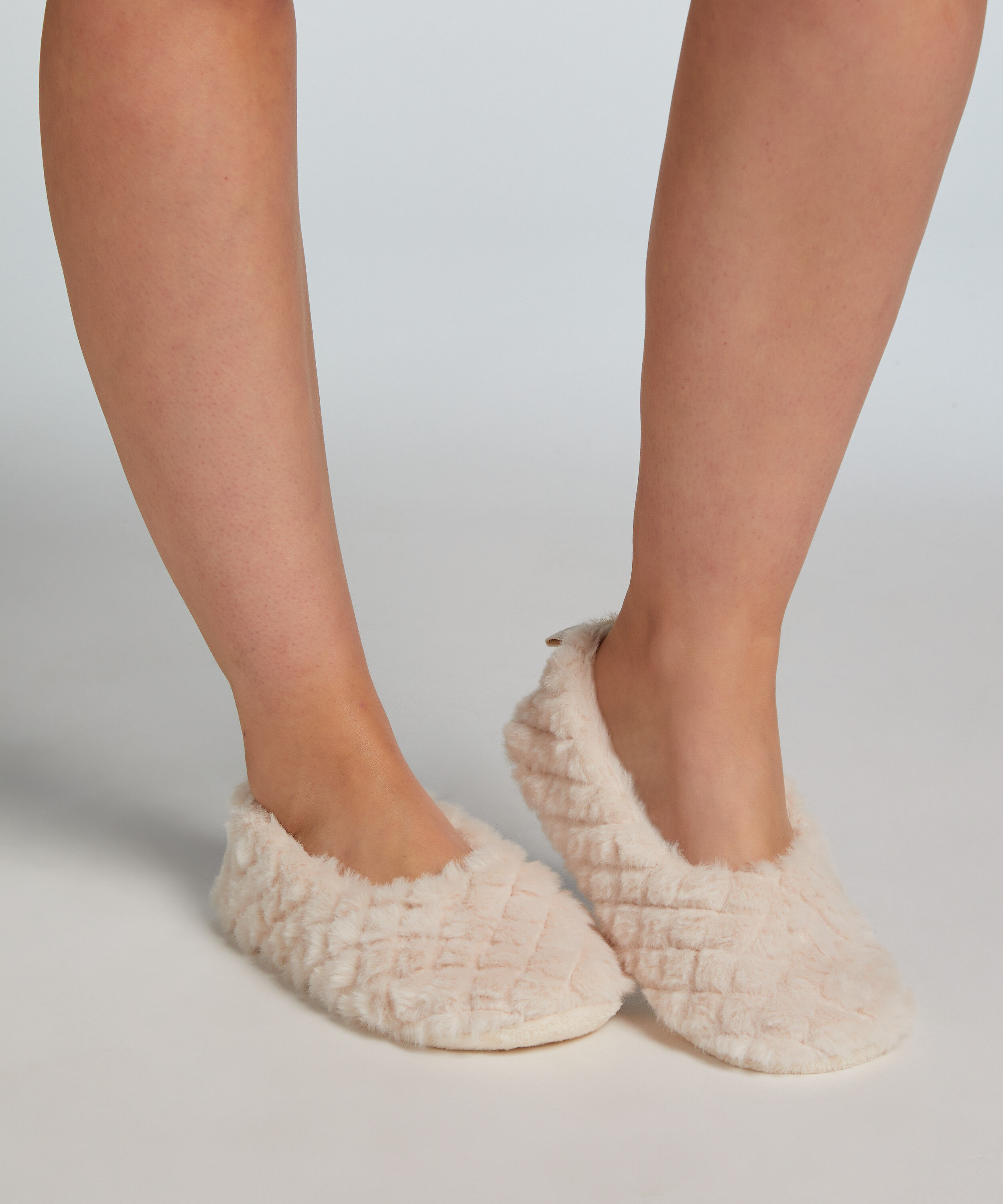 Pantoufles ballerines moelleuses, Beige