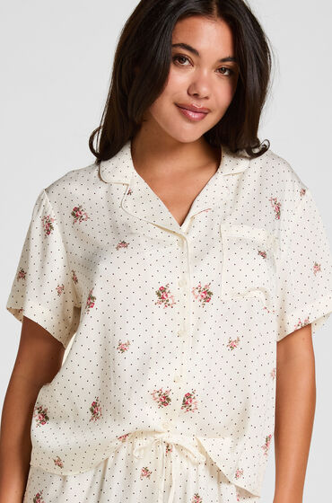 Hunkemöller Veste de pyjama Satin Blanc
