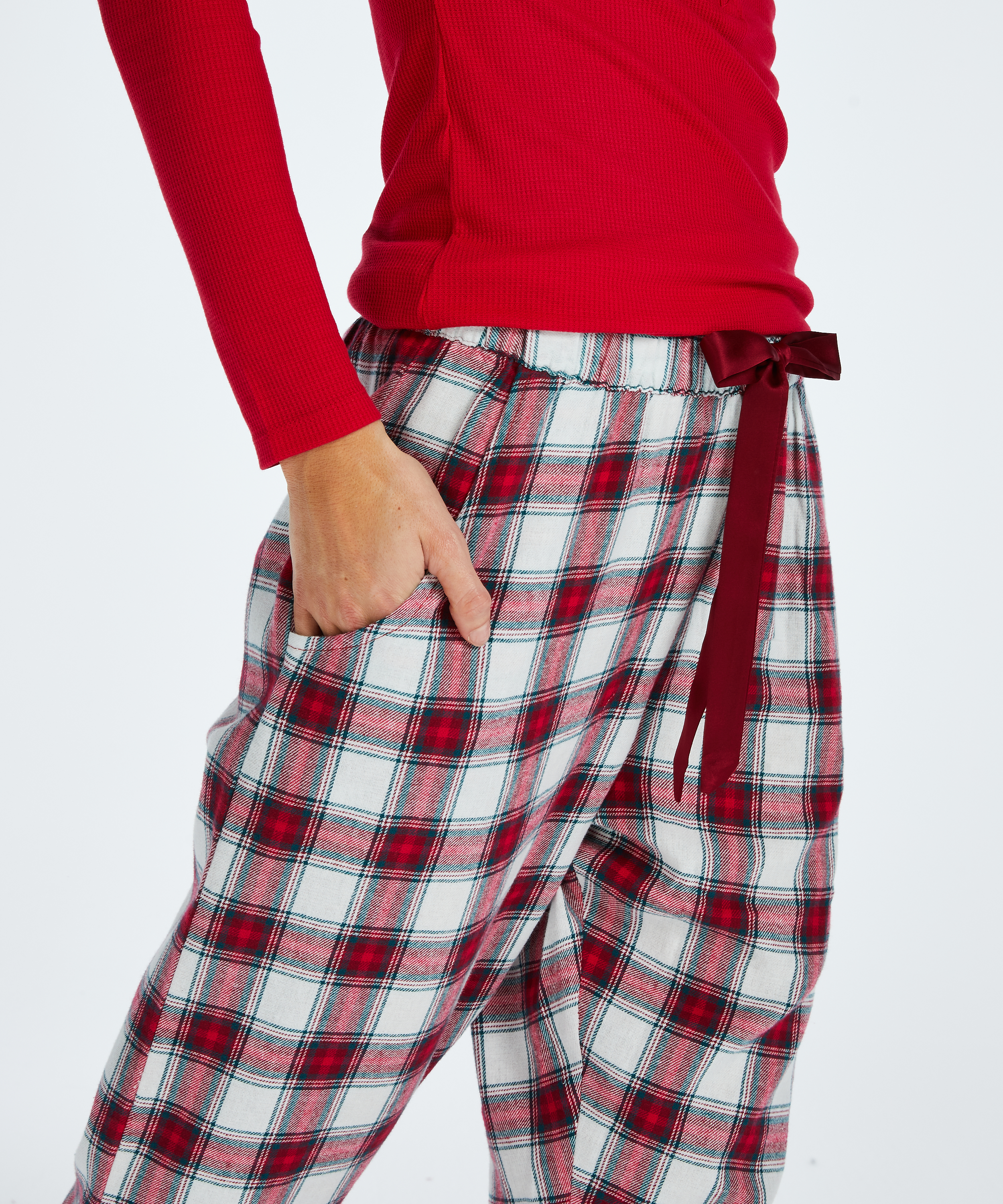 Pantalon de pyjama en sergé, Rouge, main
