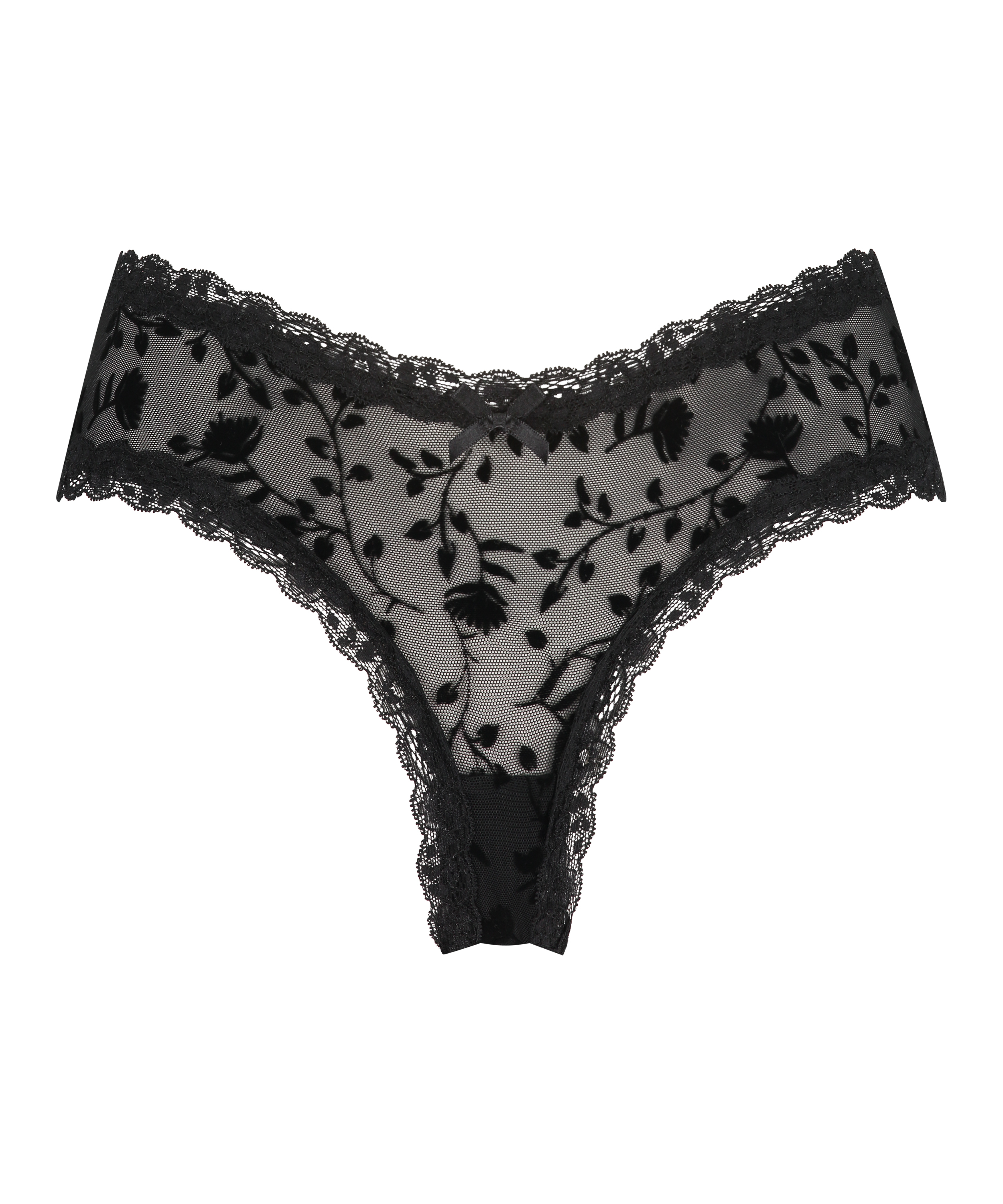 Slip brésilien V-shape Mesh, Noir, main