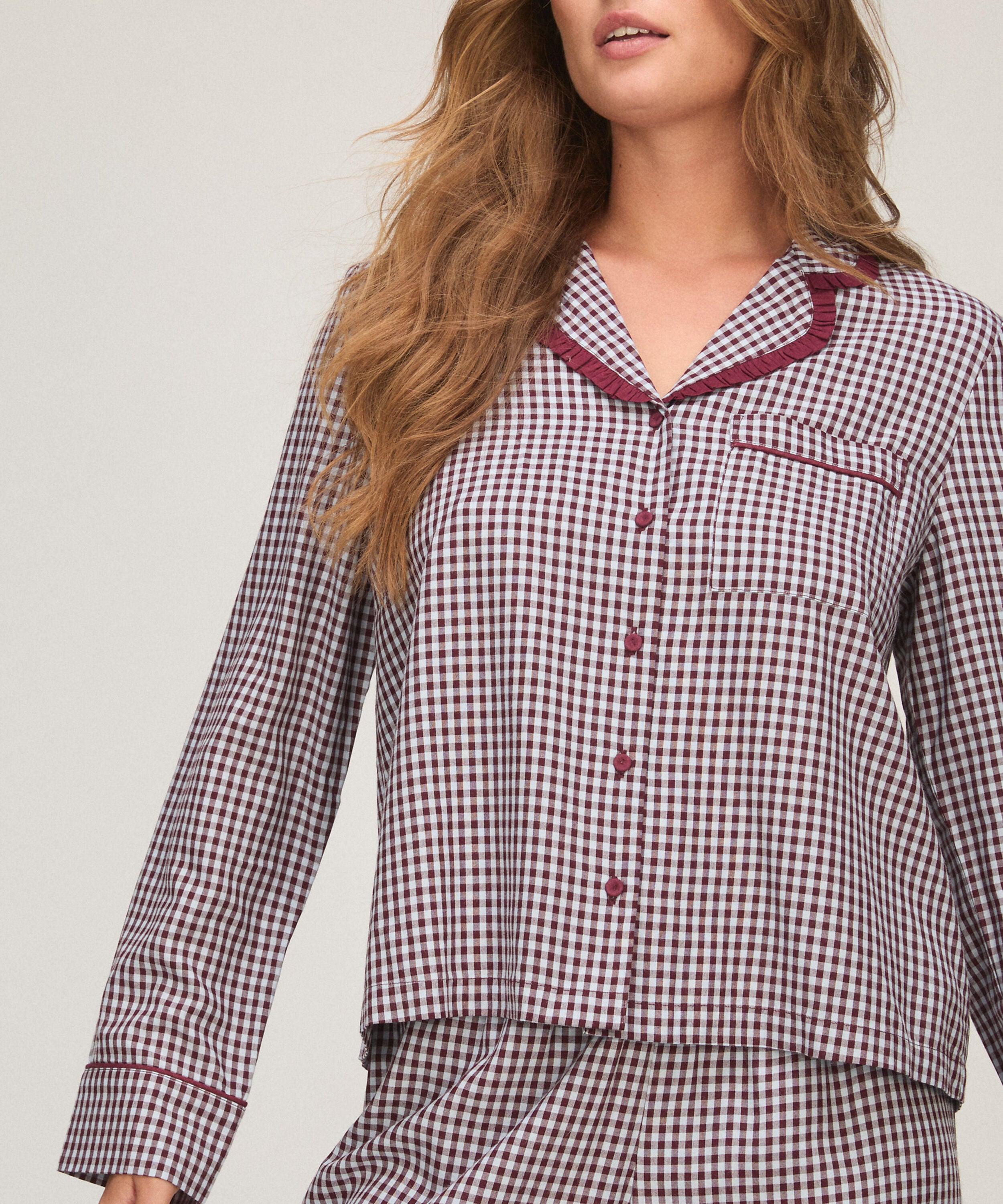 Pyjama Set Poplin Ruffle, Violet Pyjama Set Poplin Ruffle, Violet