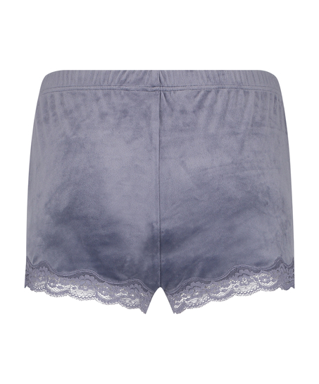 Short velours dentelle, Gris