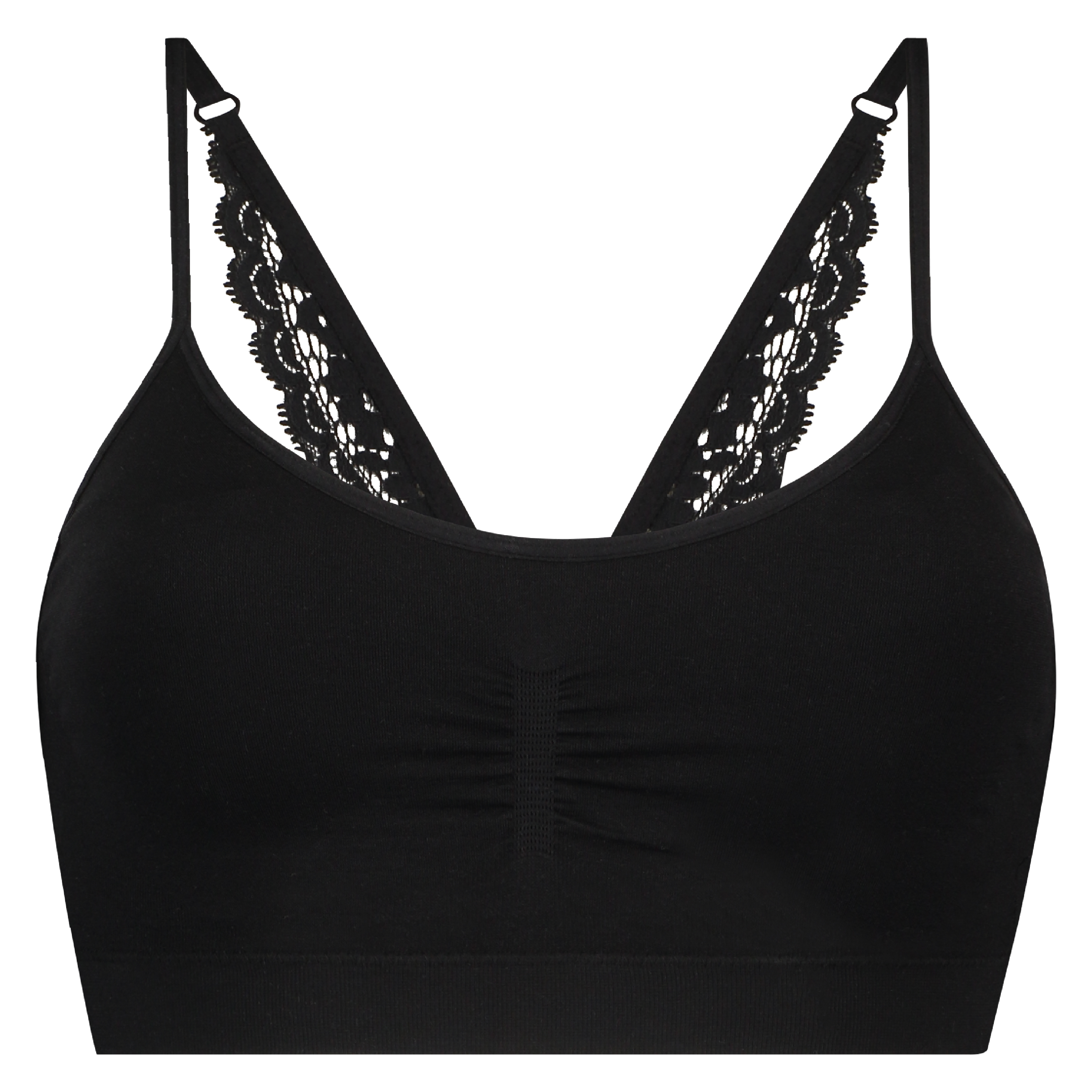 Brassière sans coutures Marina lace back, Noir, main