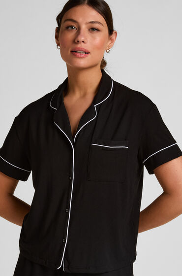 Hunkemöller Veste à manches courtes en jersey Essential Noir Hunkemöller Veste à manches courtes en jersey Essential Noir
