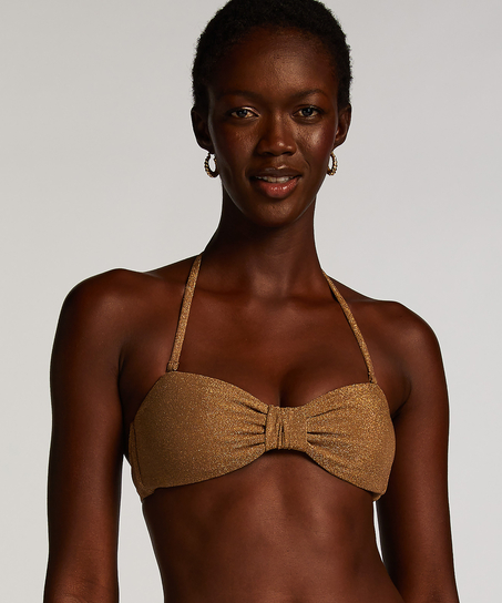 Haut de bikini bandeau Goldie Shimmer, Jaune
