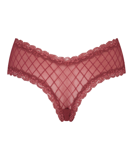 Slip brésilien V-shape Mesh, Rouge