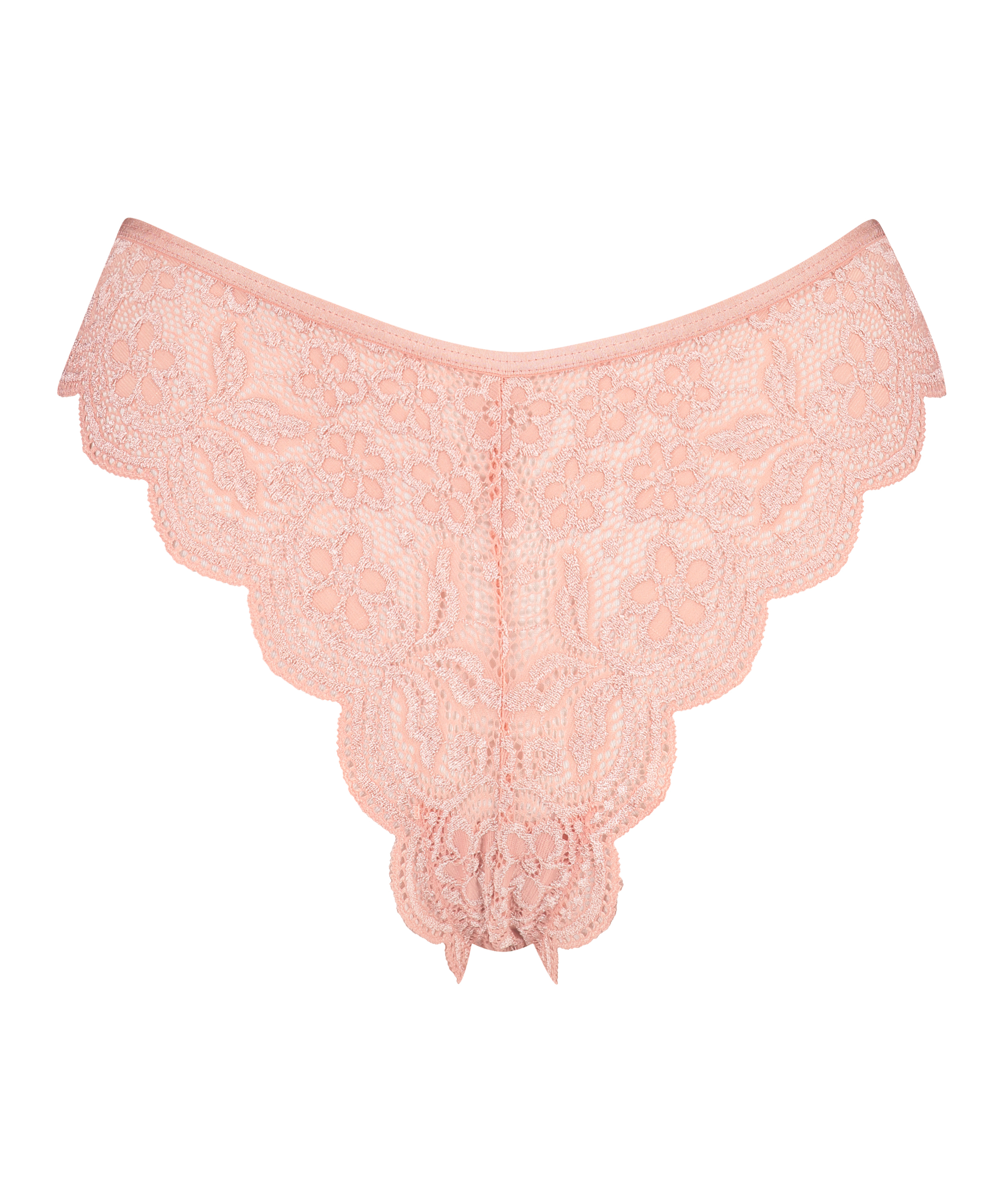 Slip brésilien jambe haute, Rose, main