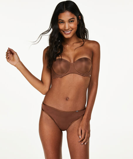 Soutien-gorge &agrave; armatures pr&eacute;form&eacute; sans bretelles Angie Nude, marron